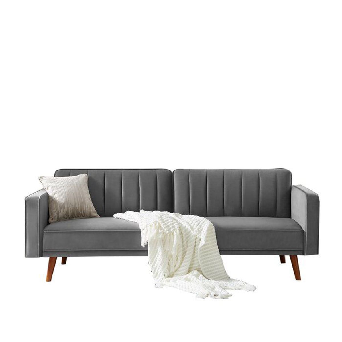 ALTO HOGAR - Sofá Pia 3 Cuerpos Gris Oscuro