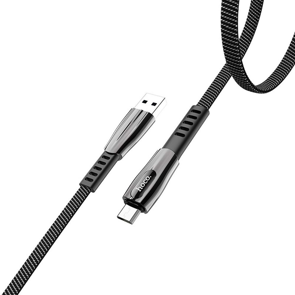 HOCO - Cable USB A Micro USB V8 12m Hoco U70 Negro De Calidad y Durabilidad