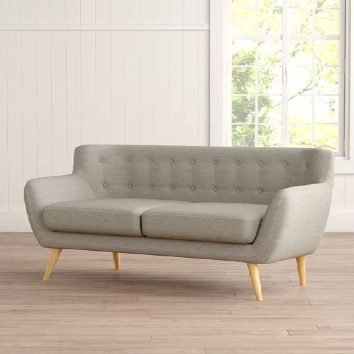 ALTO HOGAR - Sofá Vintage Asia 2 Cuerpos Gris