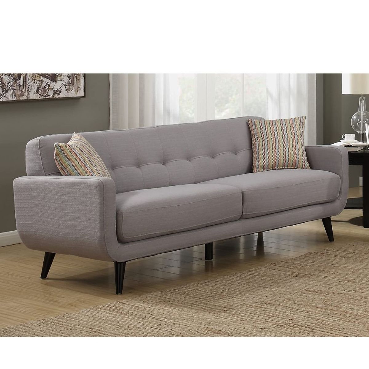 ALTO HOGAR - Sofá Vintage Zoe 3 Cuerpos Gris