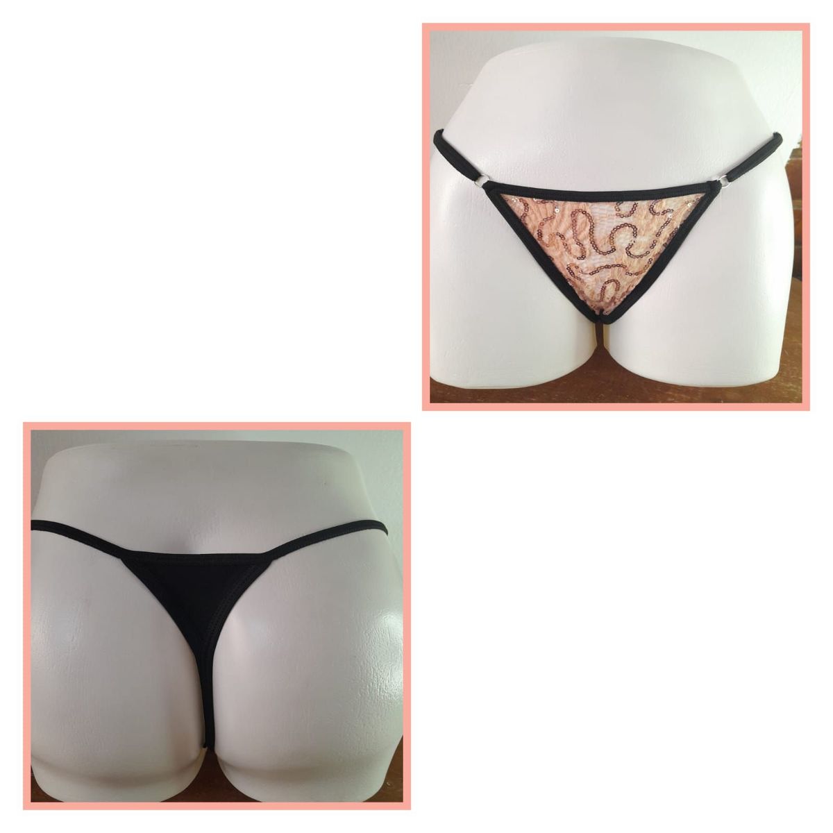 GENERICO - PANTY SEMI HILO SEXY DE ENCAJE Y ALGODON TALLA UNICA AJUSTABLE