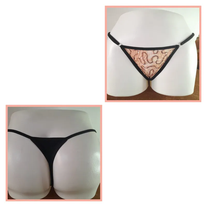 GENERICO - PANTY SEMI HILO SEXY DE ENCAJE Y ALGODON TALLA UNICA AJUSTABLE