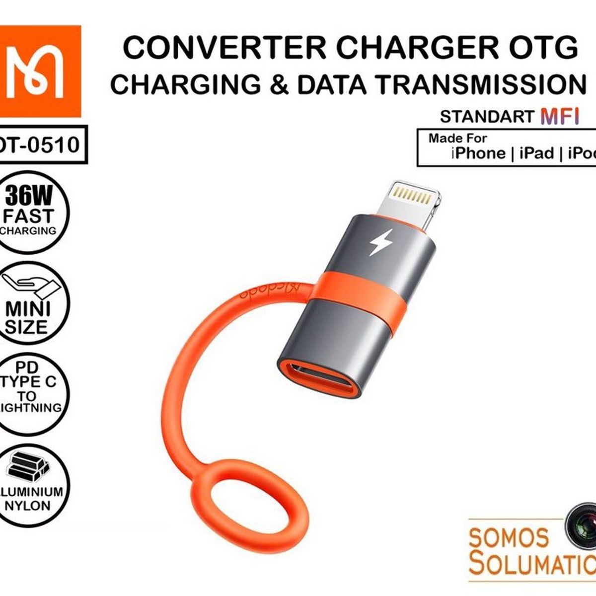 MCDODO - Adaptador OTG - Tipo C a Lightning - Alta Velocidad - MCdodo