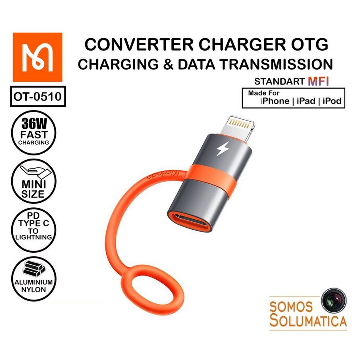 MCDODO - Adaptador OTG - Tipo C a Lightning - Alta Velocidad - MCdodo