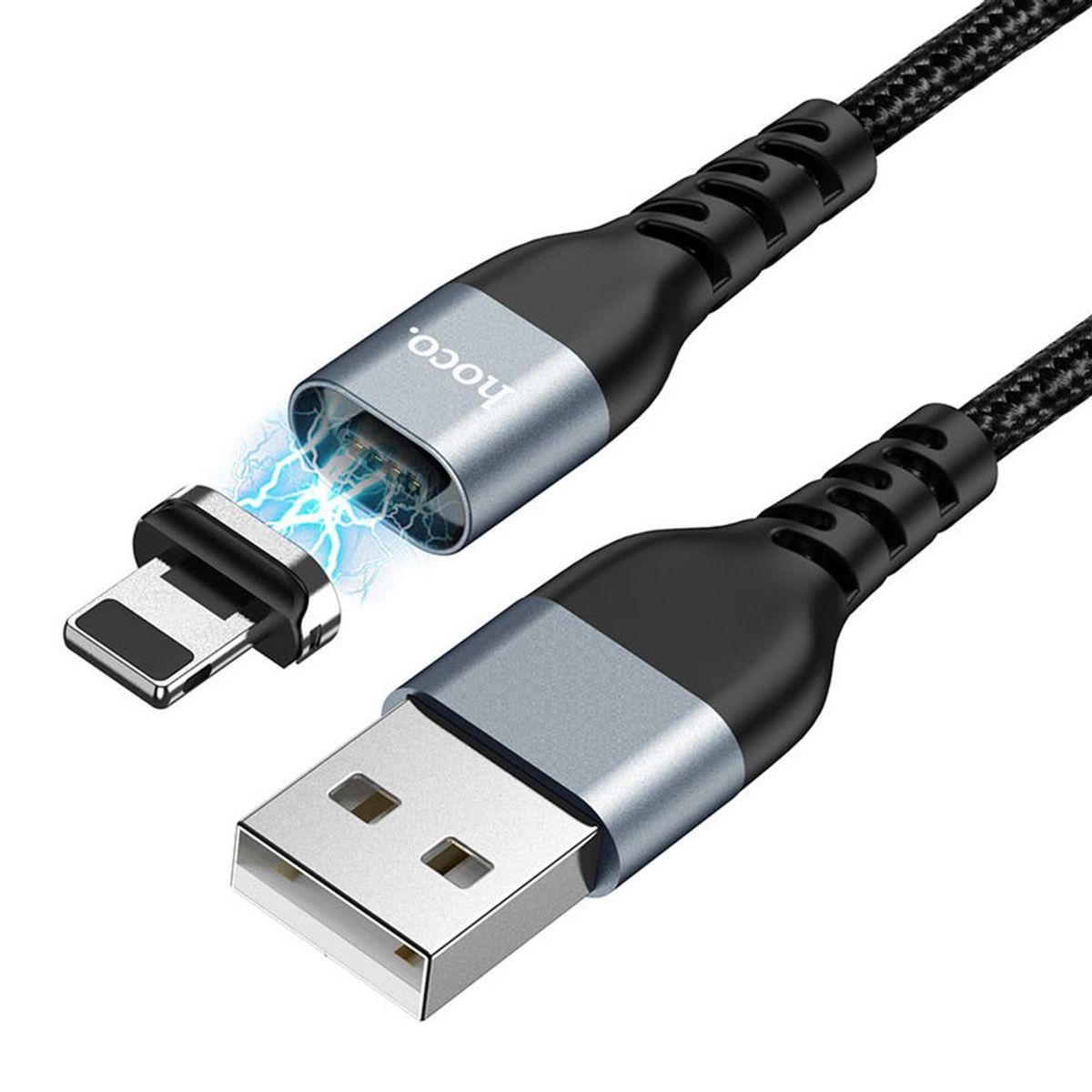 HOCO - Cable Magnetico USB a Lightning V8 12m Hoco U96 Negro de Calidad