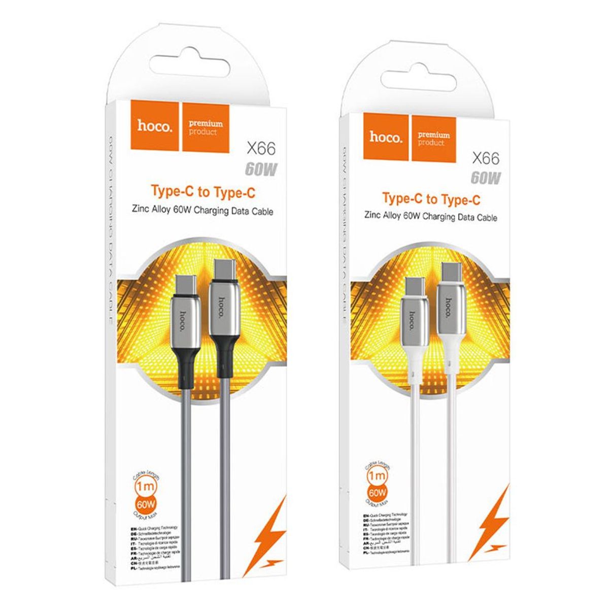 HOCO - Cable De Datos 60W Tipo C a Tipo C 1m Hoco X66 Negro