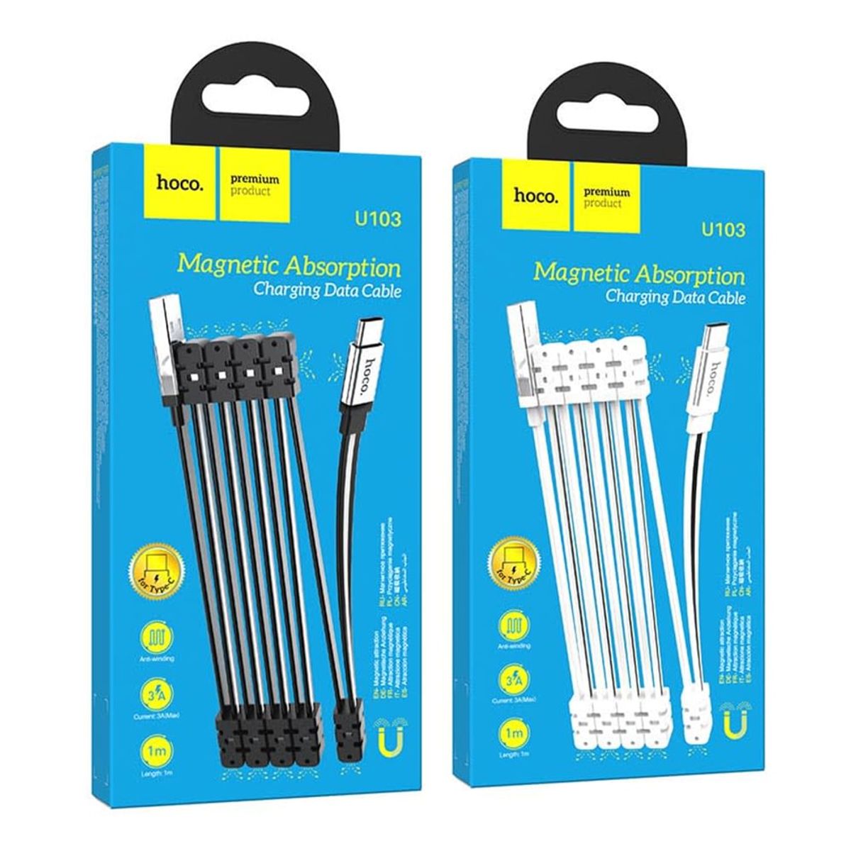 HOCO - Cable USB a Tipo C 1m Hoco U103 Negro De Alta Calidad y Durabilidad