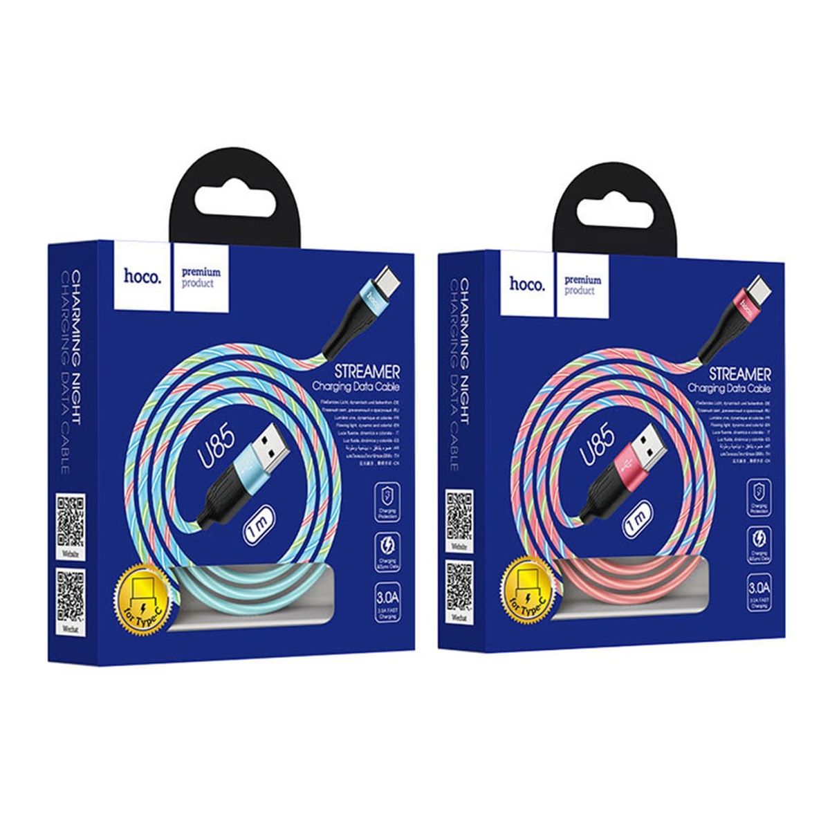 HOCO - Cable USB a Tipo C 1m Hoco U85 Azul De Alta Calidad y Durabilidad