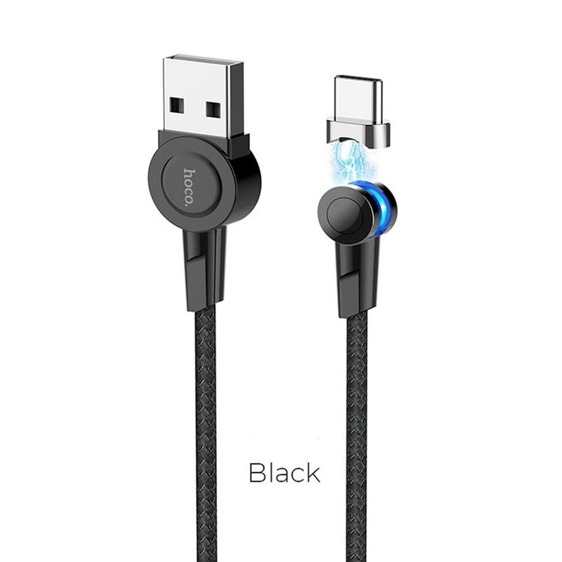 HOCO - Cable Magnetico Giratorio USB a Tipo C Hoco S8 12m Negro de Calidad