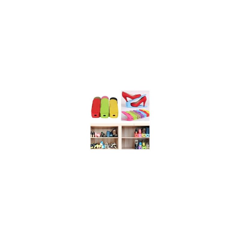 GENERICO - Organizador de zapatos soporte de calzado ajustable - celeste