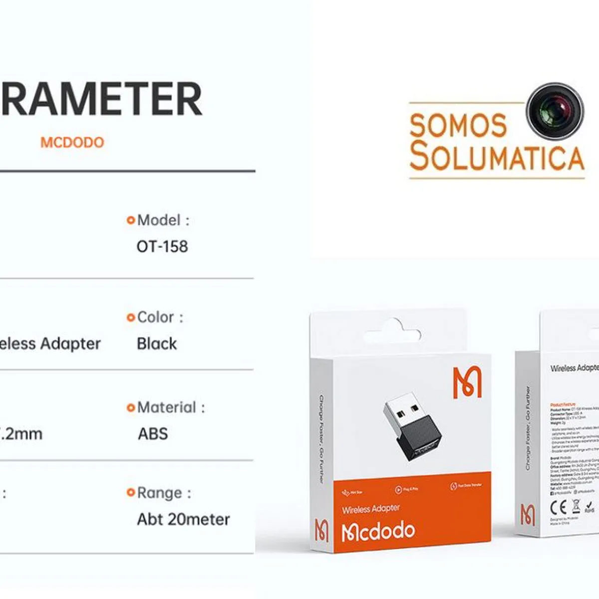 MCDODO - Receptor Bluetooth Usb - MCdodo - Pc, Laptop - Hasta 7 Dispositivos