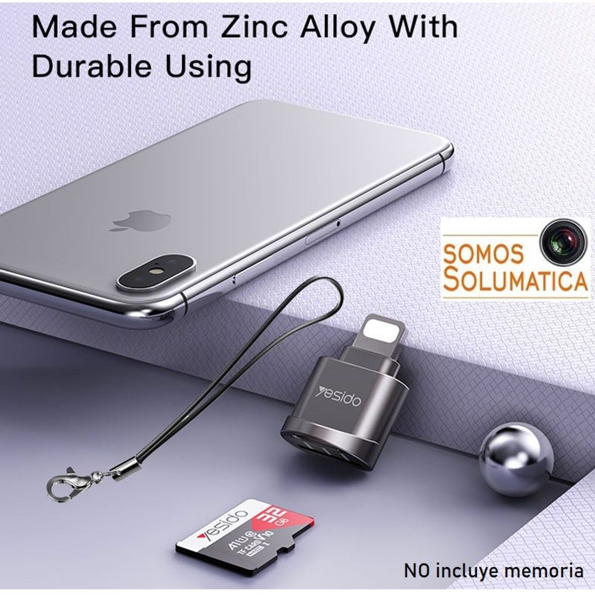 YESIDO - Lector De Memorias Microsd - Lightning Otg - Para equipos Apple
