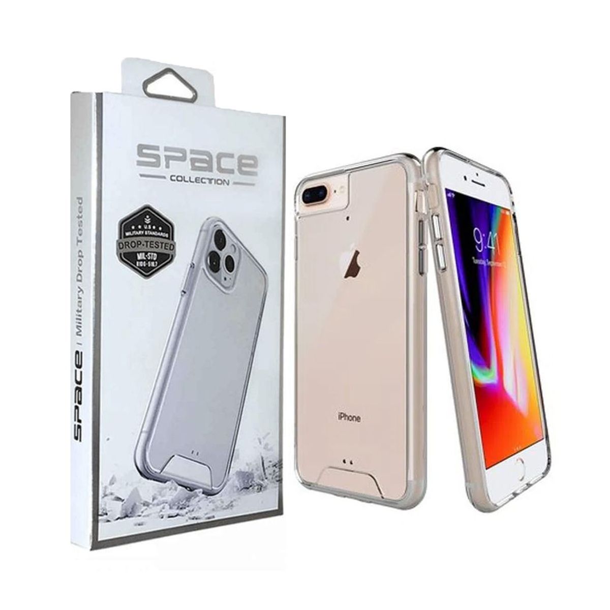 GENERICO - Case Space Anticaida iPhone 7 / 8 Plus Transparente