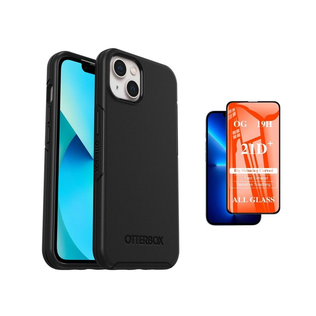 OTTERBOX - Case Otterbox Symmetry iPhone 14 Y Vidrio Templado Negro