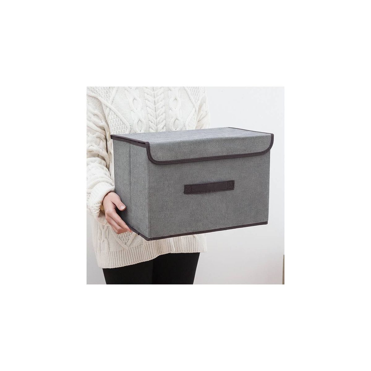 GENERICO - Caja de Almacenamiento con Tapa Portátil Plegable 36x24x23 cm