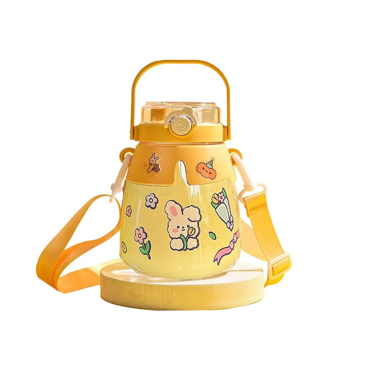 SINOCAMCO - Tomatodo Kawaii - Incluye Sticker y Cepillo de limpieza-Amarillo