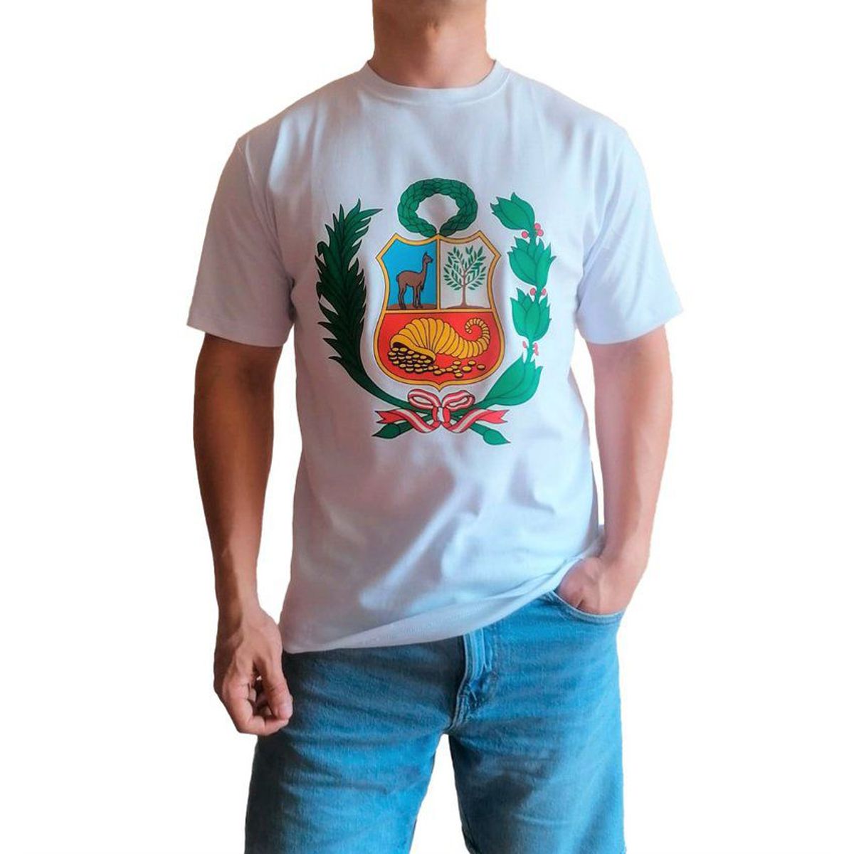 GENERICO - Polo Hombre diseño Escudo - Blanco