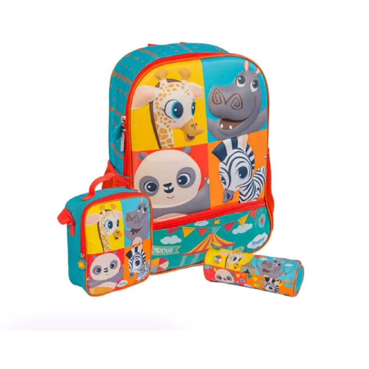 ANTAIX - Set Dreamworks Mochila-Lonchera-Cartuchera safari