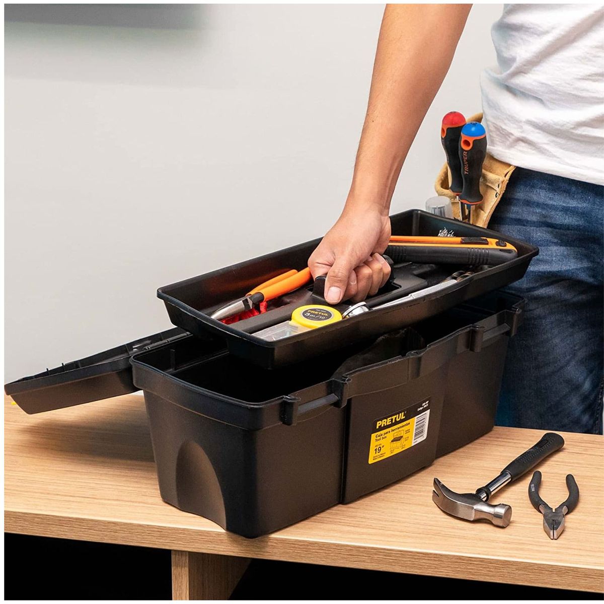 PRETUL - Caja para herramienta de 19 con compartimentos Pretul