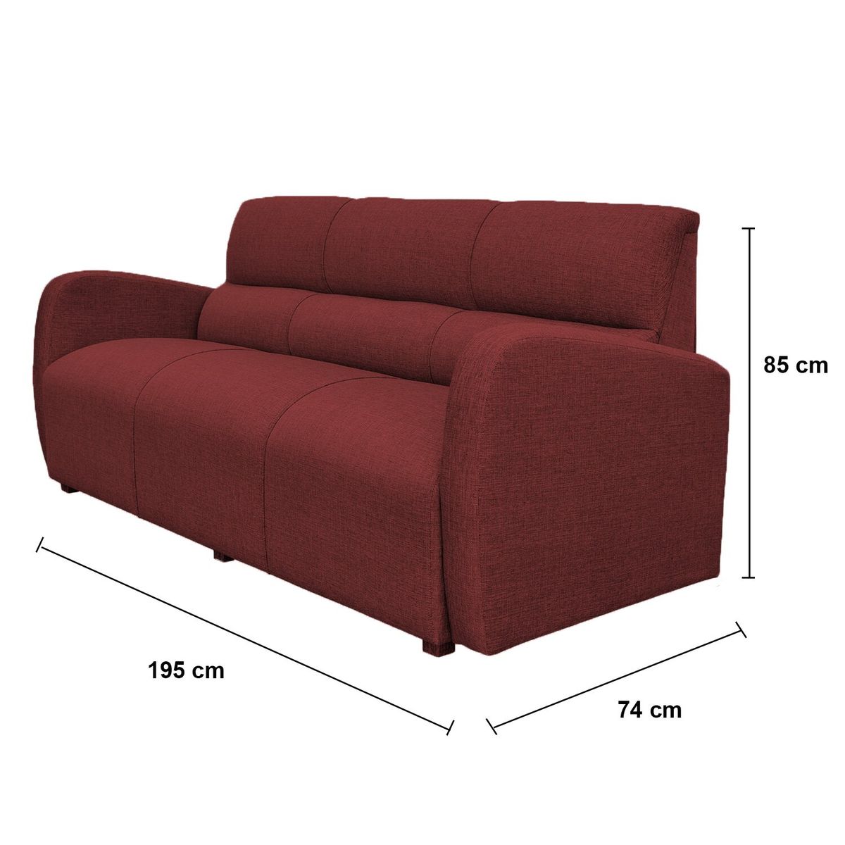 CASA BELLA - Juego De Sala Paris 3-2-1 Rojo