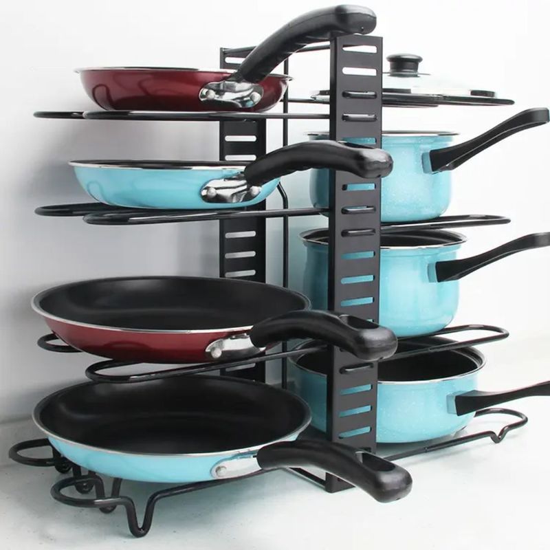 INSPIRA - Organizador de ollas y sartenes almacenamiento ajustable de cocina