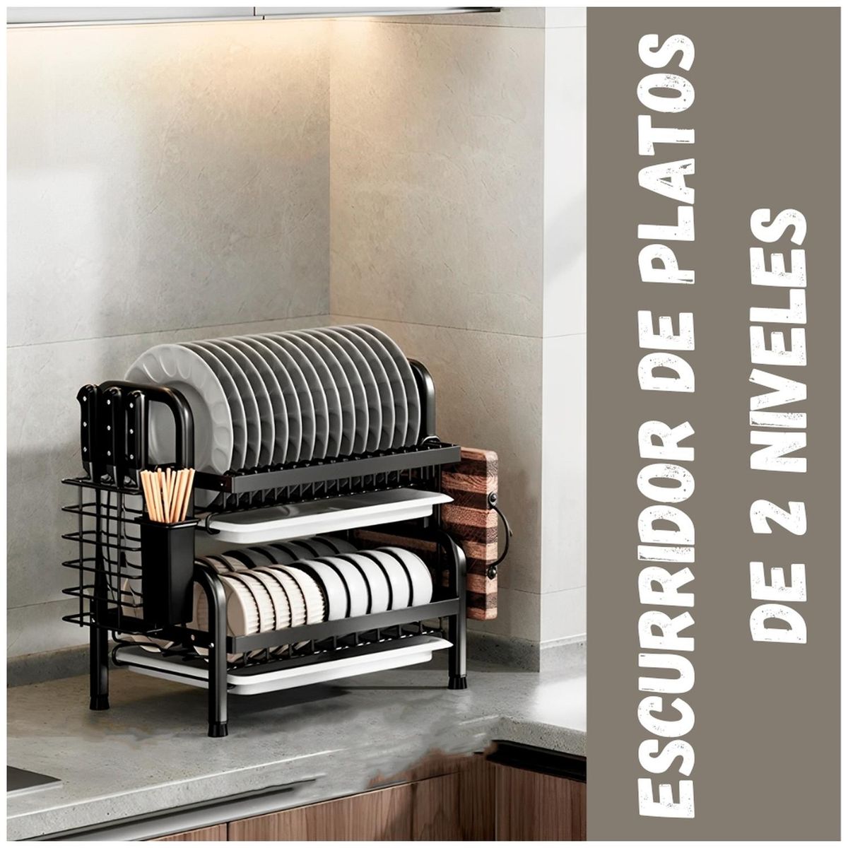 MINARI - Escurridor de Platos Elegante y Moderno para Cocina 17E