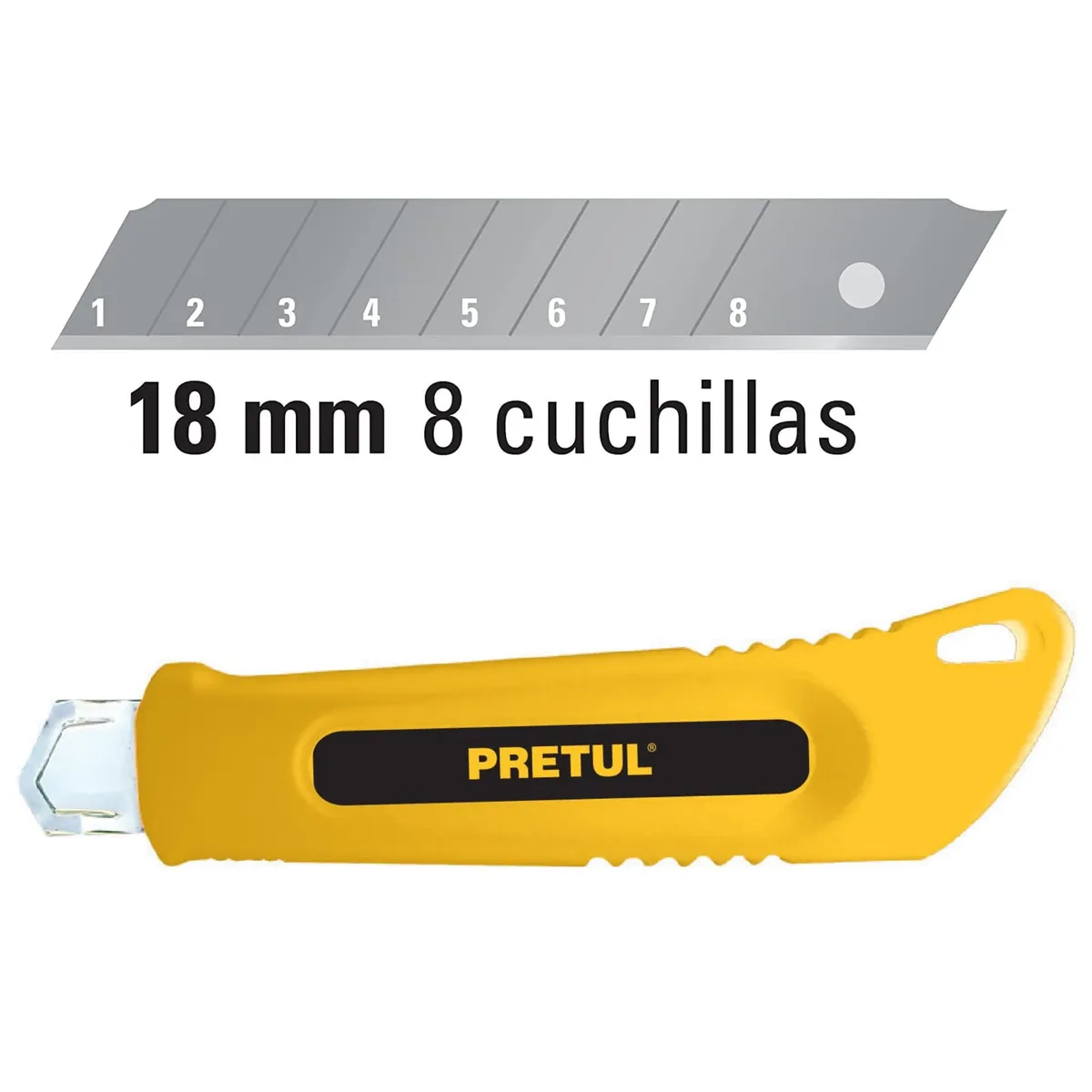 TRUPER - Cutter 18 mm plástico con alma metálica, Pretul