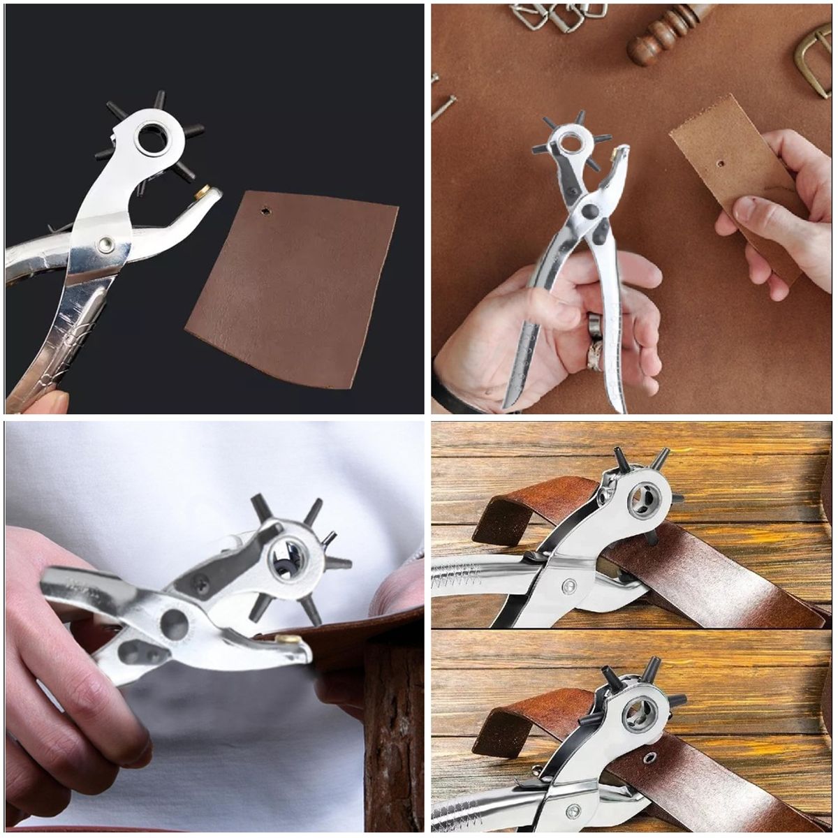 GENERICO - Alicate de Perforación de Cuero para Correas Artesanías etc