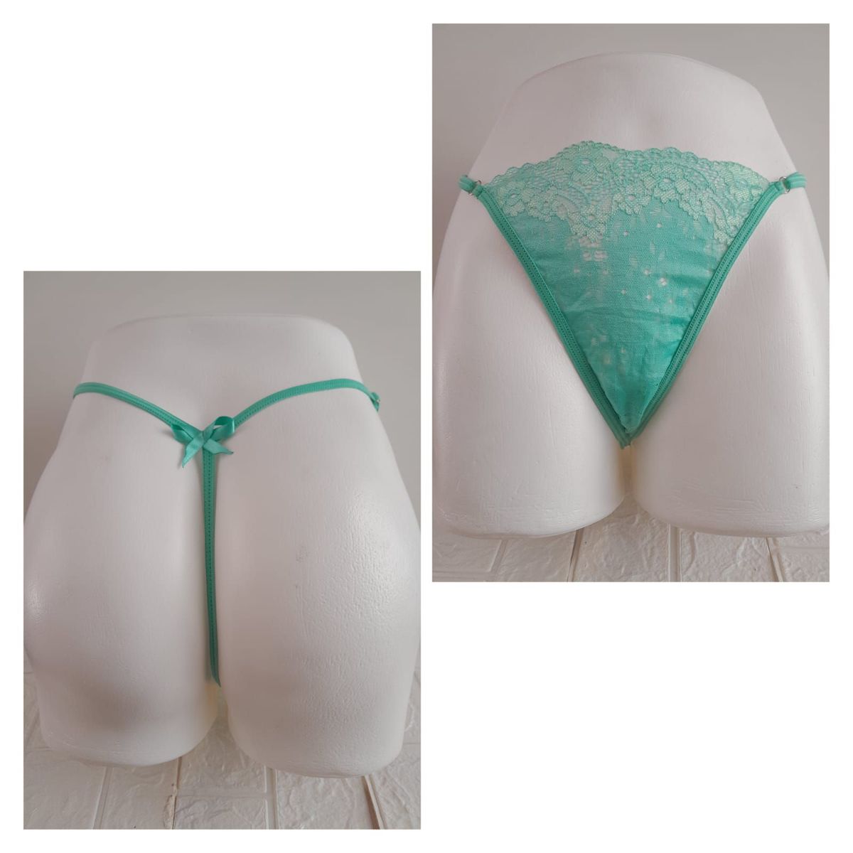 GENERICO - PANTY SEMI HILO SEXY DE ENCAJE Y ALGODON TALLA UNICA AJUSTABLE