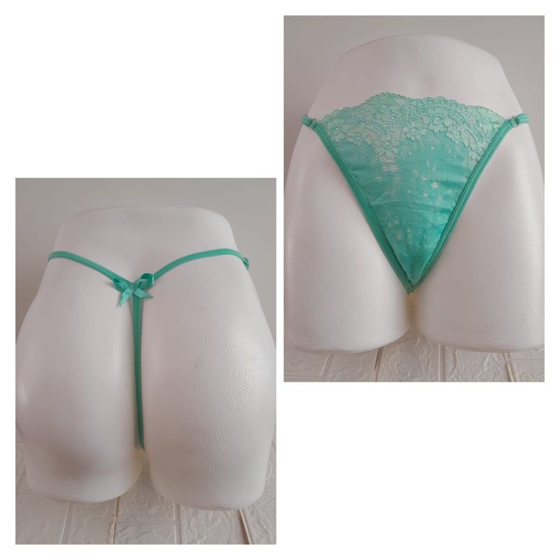 GENERICO - PANTY SEMI HILO SEXY DE ENCAJE Y ALGODON TALLA UNICA AJUSTABLE