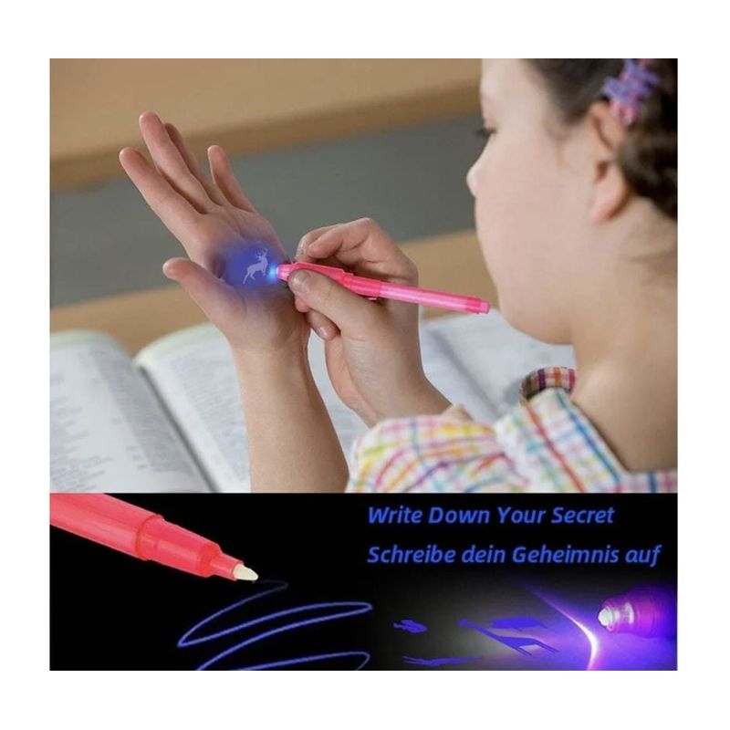 GENERICO - BOLÍGRAFO LAPIZ ESPÍA CON LUZ,  LAPICERO DE TINTA INVISIBLE