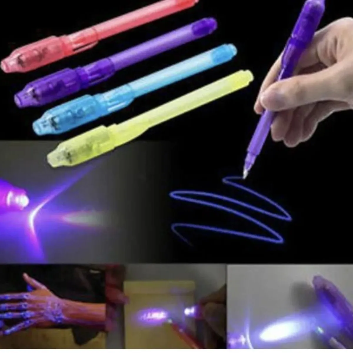 GENERICO - BOLÍGRAFO LAPIZ ESPÍA CON LUZ,  LAPICERO DE TINTA INVISIBLE