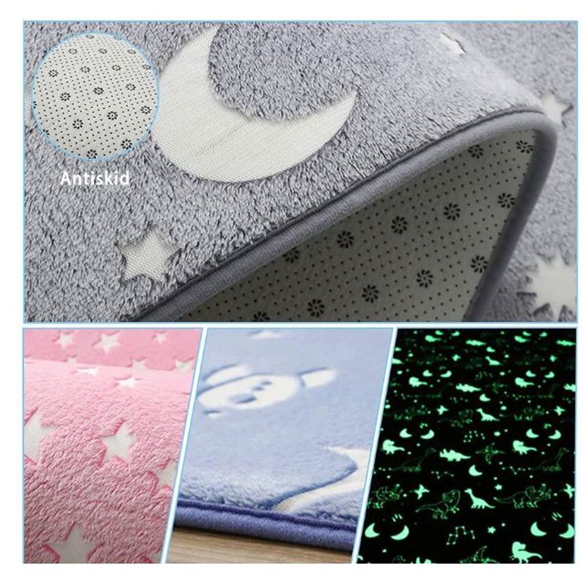 OEM - Alfombra luminosa de felpa saladormitorio universo azul