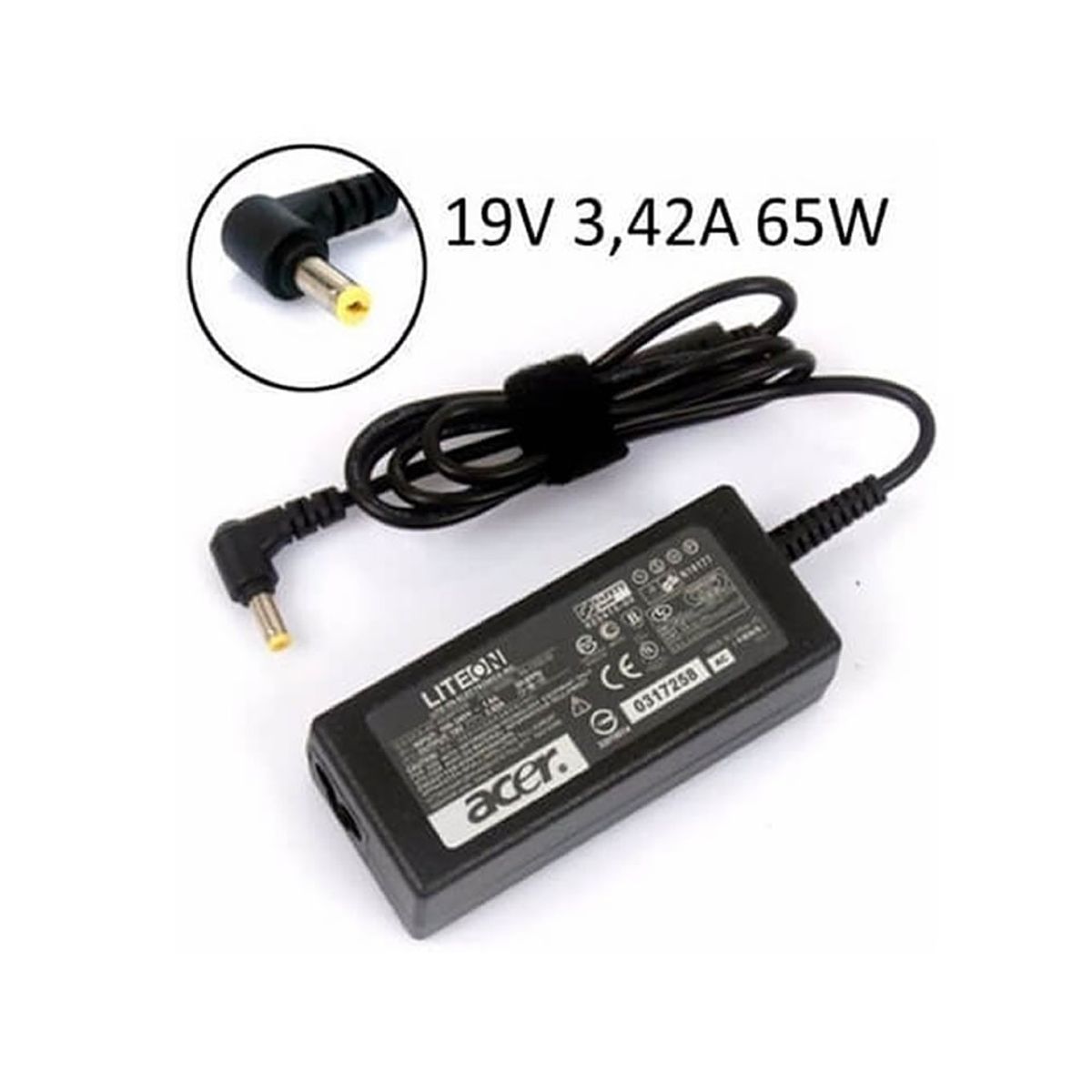 GENERICO - Cargador Genérico Laptop  Acer Punta Amarilla 19v 3.42a 65w