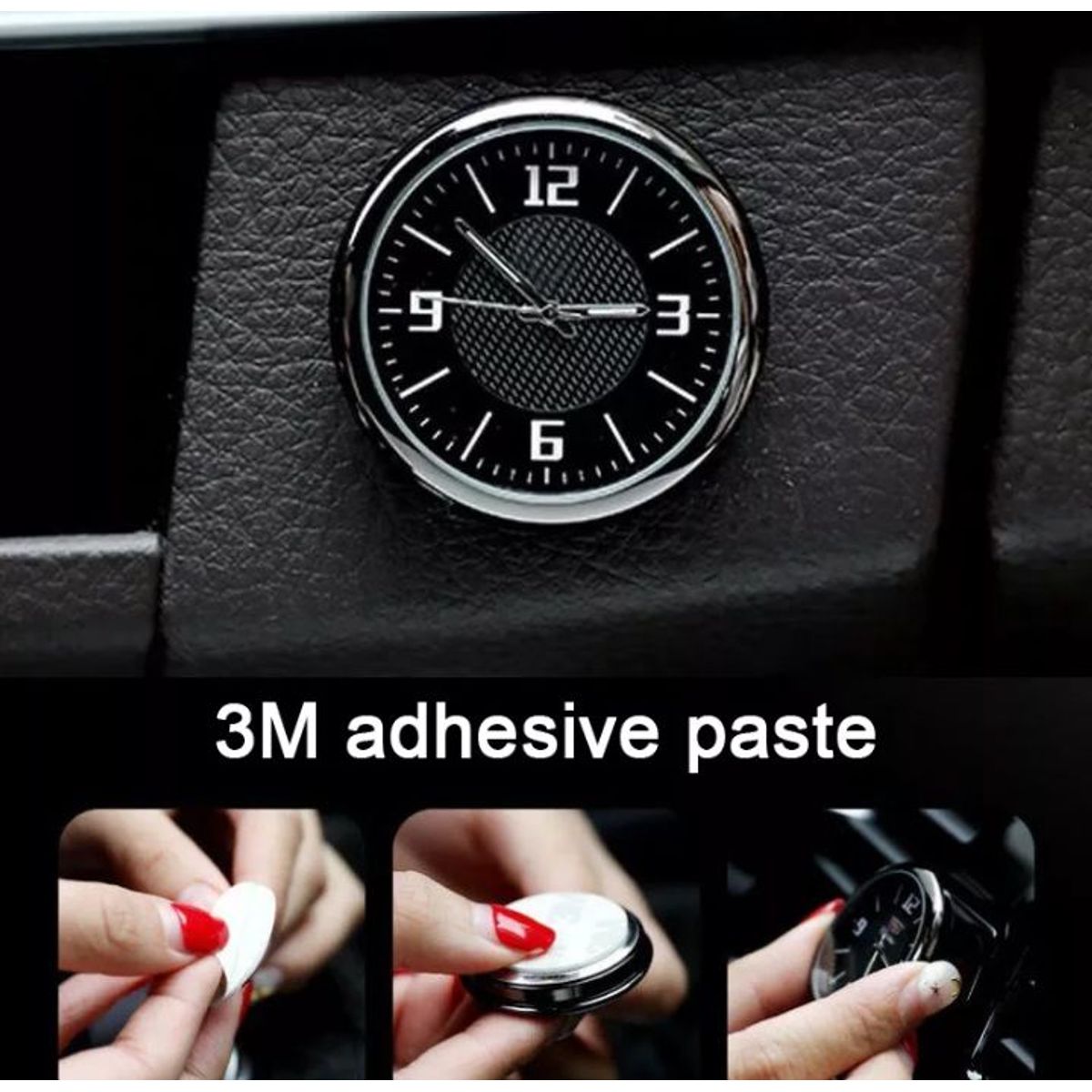 GENERICO - RELOJ DE INTERIOR LUMINOSO PARA AUTO - ELECTRÓNICO DE CUARZO