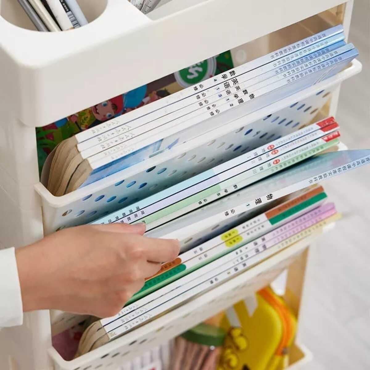 ELMEJORPRECIO - Estante Organizador de Libro de 5 Niveles con Ruedas para Oficina Casa