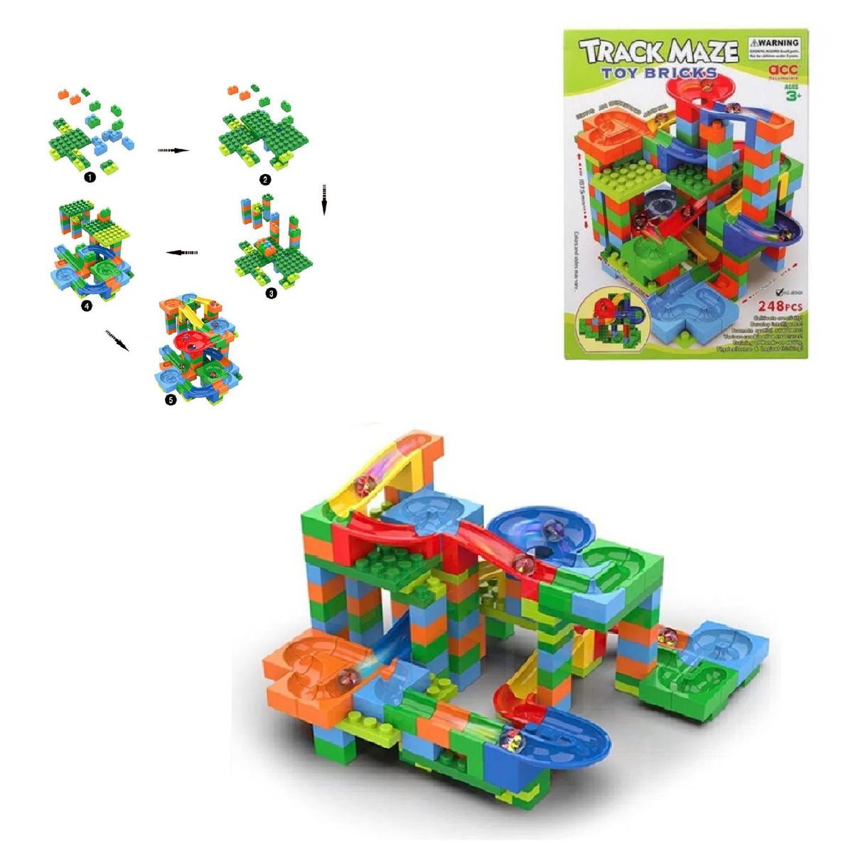 GENERICO - Juego Bloque de Construcción TRACK MAZE 180 Pcs