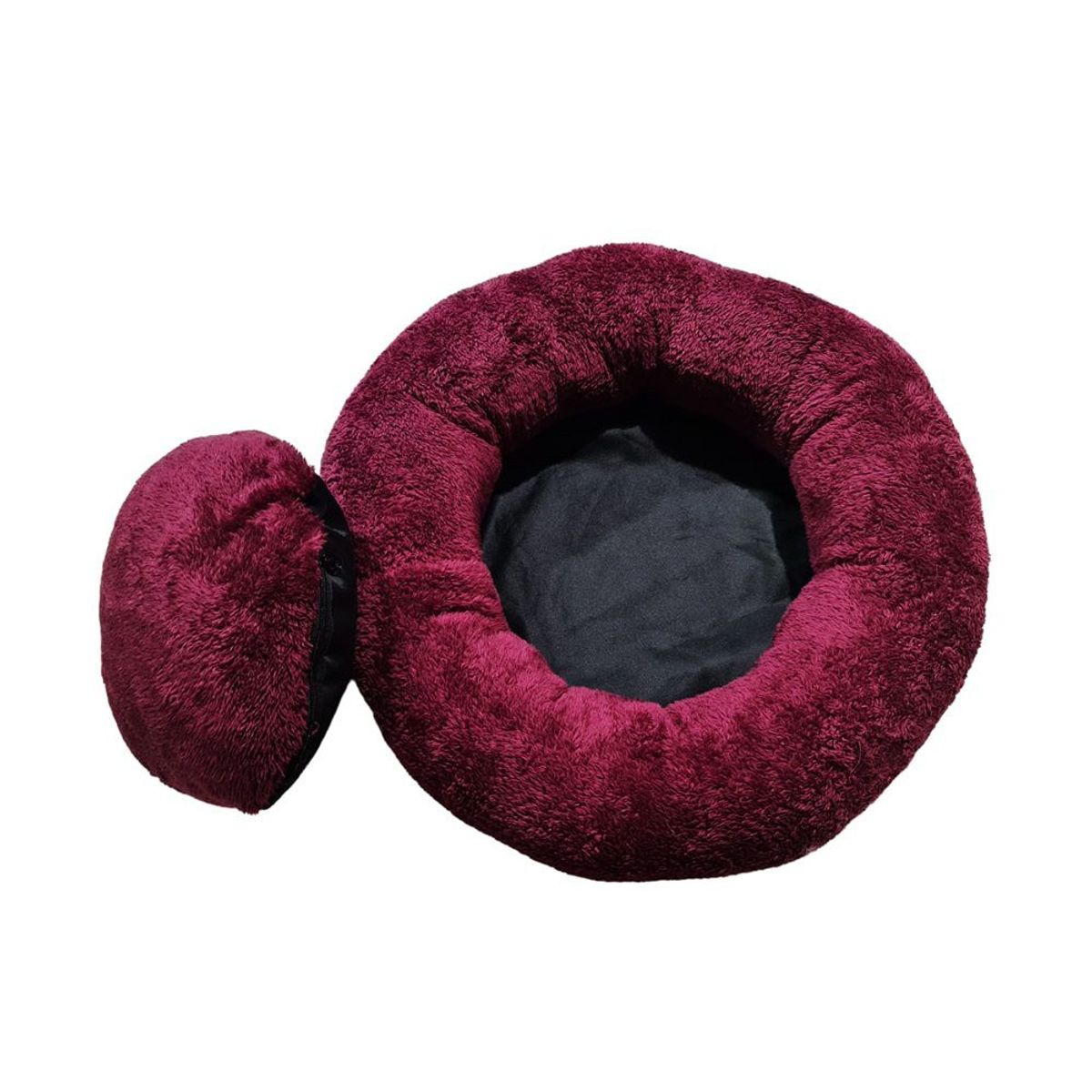 GENERICO - CAMA PARA PERROS Y GATOS DONUT LITE GUINDA T - XL