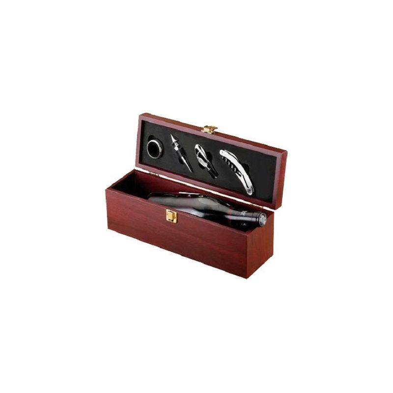GENERICO - Caja de Madera  mas Accesorios para Vino