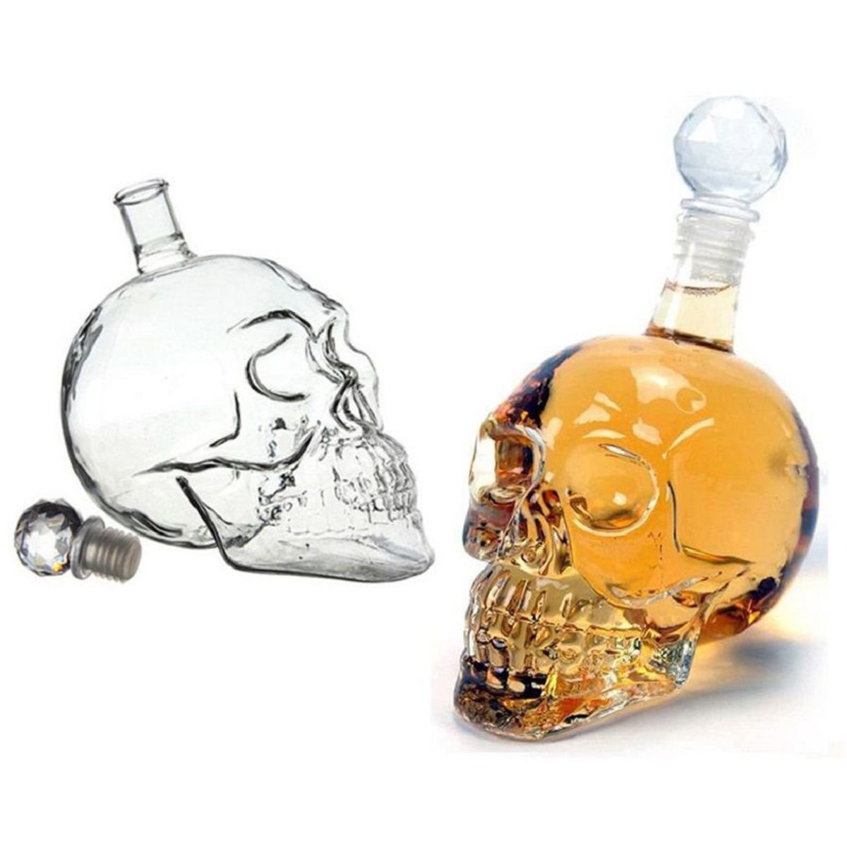GENERICO - Licorera de Vidrio Diseño Cráneo Capacidad 1litro