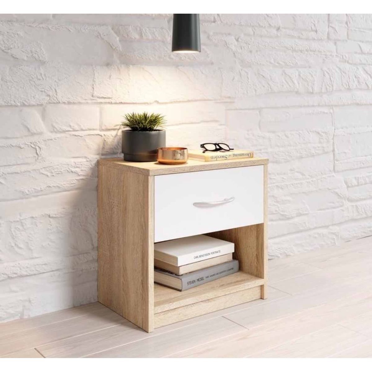 VENTITAS HOME - Velador Dallas 1 Cajón Color Duna