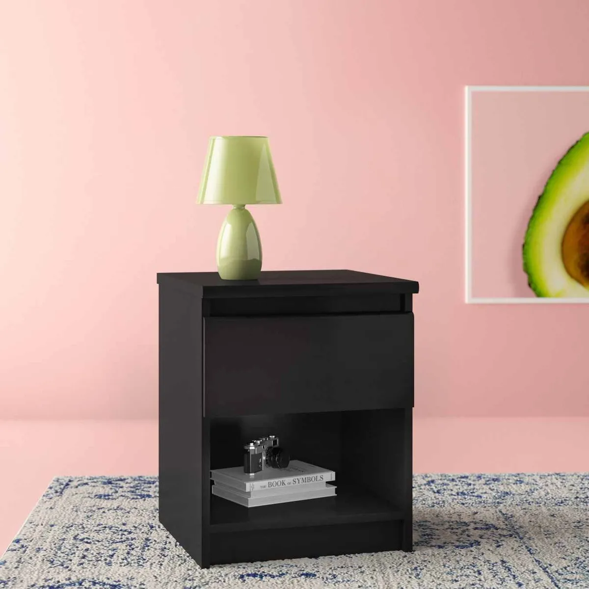 VENTITAS HOME - Velador Iris 1 Cajón Ventitas Home Color Negro