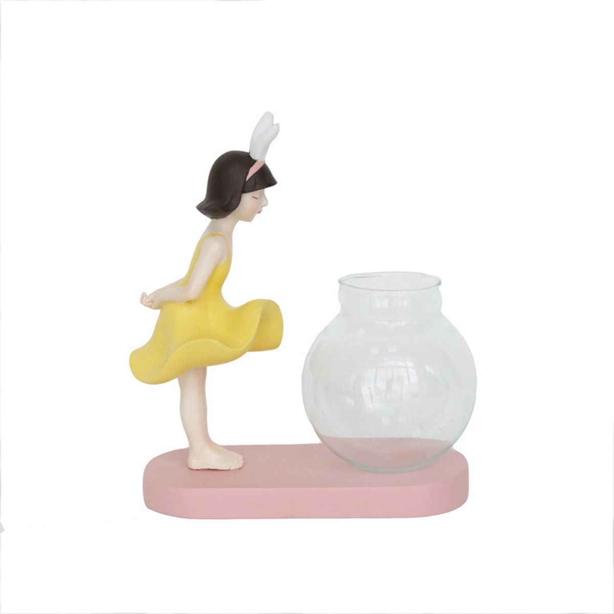 PANADECOR - Figura Decorativa Panadecor Recipiente Con Adorno De Dama 18Cm Poliresina