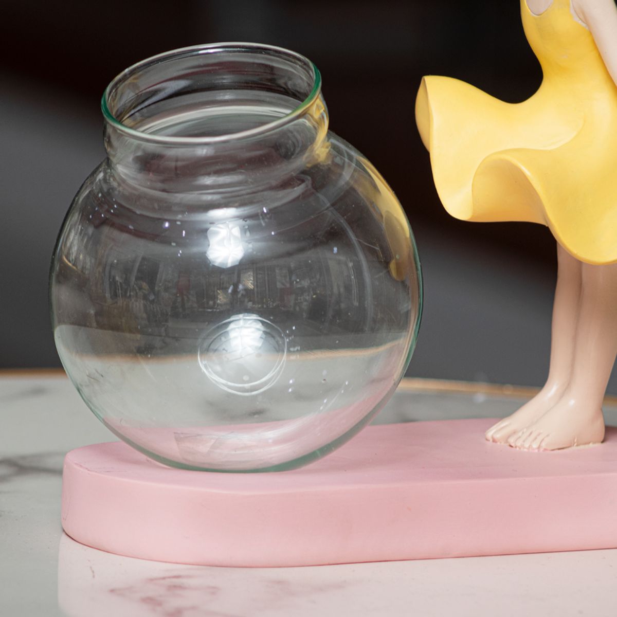 PANADECOR - Figura Decorativa Panadecor Recipiente Con Adorno De Dama 18Cm Poliresina