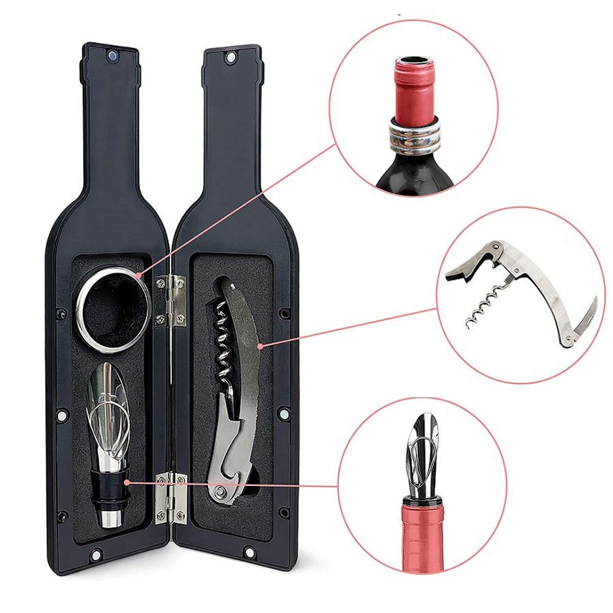 GENERICO - Kit de Herramientas Para Abrir Vino 3 en 1