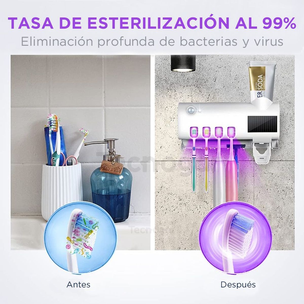 OEM - Esterilizador de Cepillos de Dientes y Protección UV y Dispensador