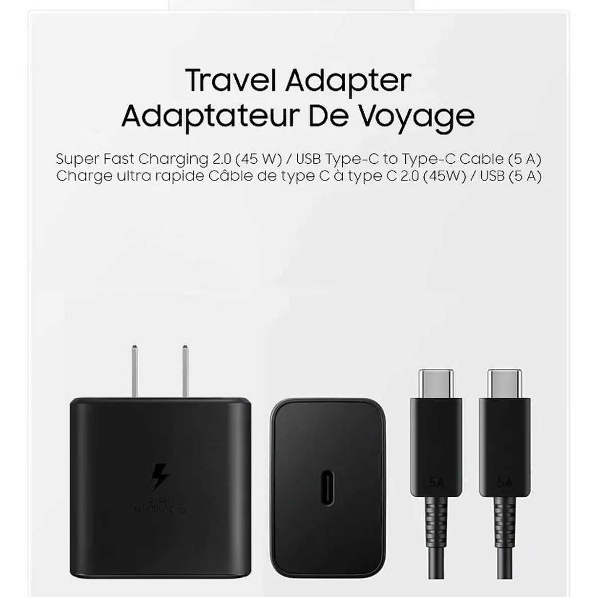 SAMSUNG - CARGADOR SAMSUNG ADAPTADOR DE VIAJE 45W USB-C CON CABLE 1M
