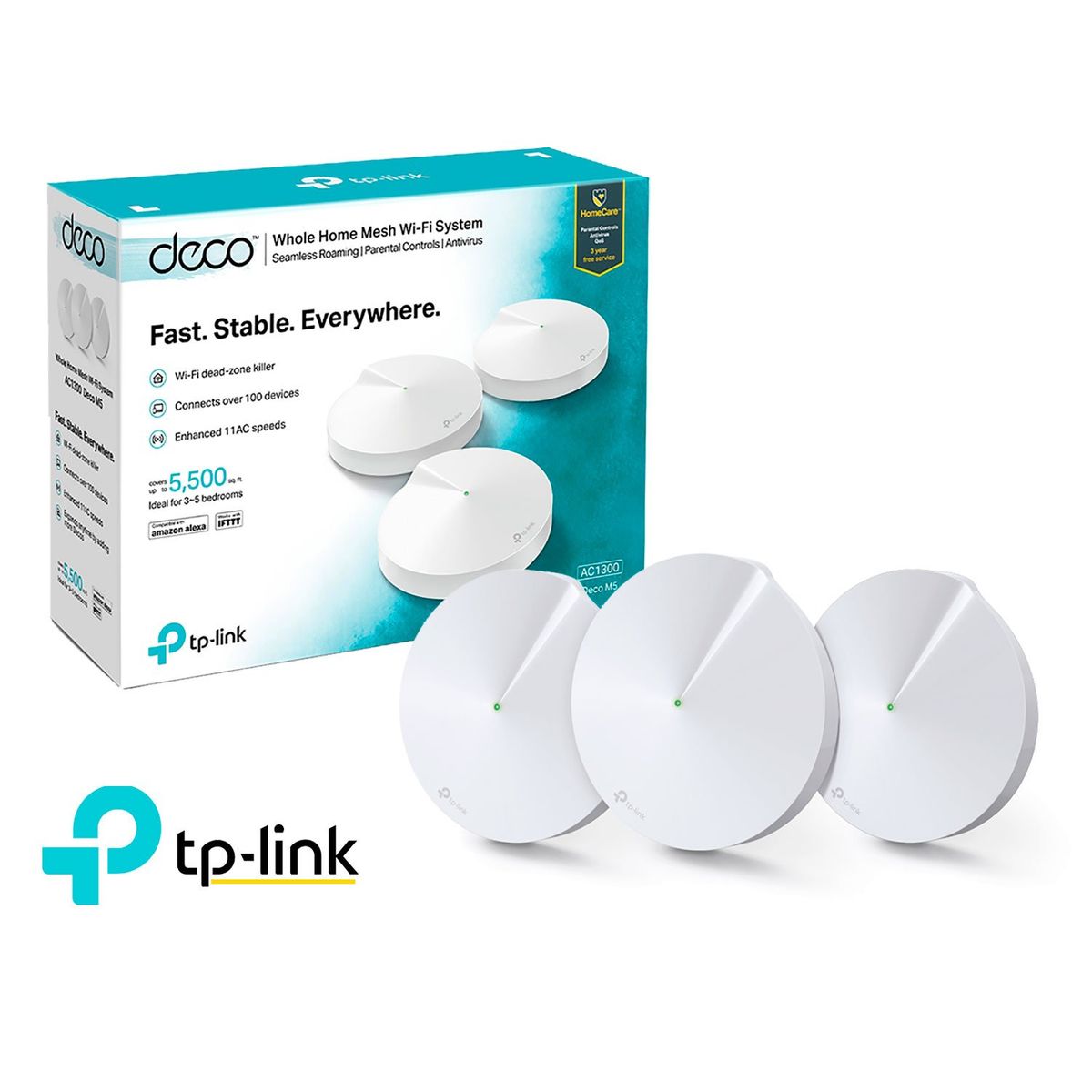 TP LINK - TP-Link Deco M5 3 Pack Sistema Wifi 5 GHz 2,4 GHz Dual Band Ac1300