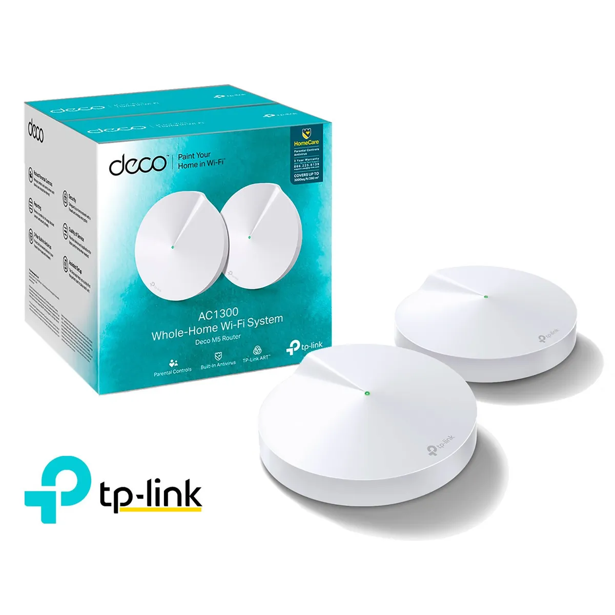 TP LINK - TP-Link Deco M5 2 Pack Sistema Wi-Fi 5 GHz 2,4 GHz Mesh AC1300