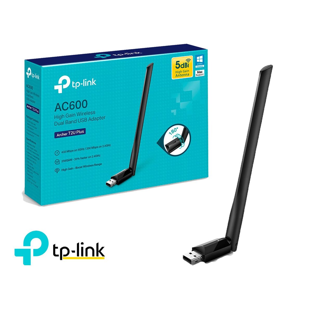 TP LINK - TP-Link Adapador Usb Archer T2U Plus AC600 Dual Band